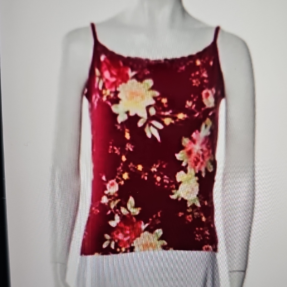 Blumarine Burgundy Red Floral Cami Italian 46